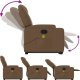 vidaXL vidaXL Podnoszony fotel masujący, rozkładany, brązowy, obity tkaniną 6