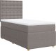 vidaXL vidaXL Łóżko kontynentalne z materacem, taupe, tkanina, 100x200 cm 3