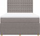 vidaXL Łóżko kontynentalne z materacem, taupe, tkanina, 140x190 cm 4
