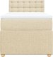 vidaXL vidaXL Łóżko kontynentalne z materacem, kremowe, tkanina, 100x200 cm 6