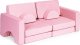 Ecotoys Sofa składana modułowa dla dzieci duża 2 osobowa DIY 10 miękkich poduch - różowa ECOTOYS 2