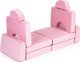 Ecotoys Sofa składana modułowa dla dzieci duża 2 osobowa DIY 10 miękkich poduch - różowa ECOTOYS 3