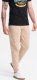Ombre Męskie bawełniane spodnie joggery dresowe BASIC  beżowe V6 OM-PABS-0174 M 2