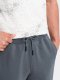 Ombre Bawełniane dresowe spodnie męskie joggery BASIC  grafitowe V11 OM-PABS-0174 S 1