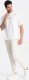 Ombre Bawełniane męskie dresowe spodnie joggery BASIC  kremowe V5 OM-PABS-0174 L 3
