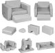 Ecotoys Fotel modułowy dla dzieci DIY 8 miękkich poduch składany - szary ECOTOYS 1