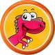 LeanToys Dysk Latający Frisbee z Dinozaurem Pomarańczowy 20 Cm 2