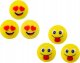 LeanToys Zestaw Piłeczek Kauczukowych Emoji Żółte 6 Szt 1