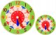 LeanToys Zegar Drewniany Edukacyjny Godziny Minuty Sekundy Zielony 1