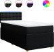 vidaXL Łóżko kontynentalne z materacem, czarne, tkanina, 80x200 cm 2