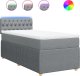 vidaXL Łóżko kontynentalne z materacem, jasnoszare, tkanina, 80x200 cm 2