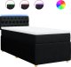 vidaXL Łóżko kontynentalne z materacem, czarne, tkanina, 80x200 cm 2