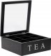 Home Styling Collection Drewniana herbaciarka TEA 9 przegródek czarny 2