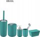 Wenko Pojemnik na szczotkę BRASIL, turkusowy + szczotka WC, WENKO 5