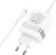 Ładowarka Hoco HOCO ładowarka sieciowa USB A + Typ C + kabel Typ C do Typ C PD QC3.0 3A 30W N21 biała 2