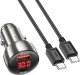 Ładowarka Hoco HOCO ładowarka samochodowa USB A + Typ C z wyświetlaczem + kabel Typ C do Lightning PD QC3.0 3A 48W Z50 metal szary 1