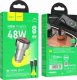 Ładowarka Hoco HOCO ładowarka samochodowa USB A + Typ C z wyświetlaczem + kabel Typ C do Lightning PD QC3.0 3A 48W Z50 metal szary 3