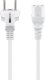Kabel zasilający Goobay Goobay IEC Cord, 2 m, White, 2 m, Power plug type F, C13 coupler, H05VV-F3G, 250 V 5