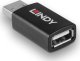 Adapter USB Lindy USB-A - USB-A Czarny  (71263) 2