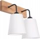 Kinkiet Lamkur Lamkur Lula 47621 kinkiet lampa ścienna boho drewniany materiałowe klosze 2x60W E27 biały/drewno 1