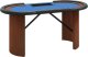 vidaXL Stół pokerowy 10 os., taca na żetony, niebieski, 160x80x75 cm 2