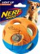 Zeus Piłka świecąca NERF Dog lluma-Action LED, pomarańczowa/zielona, 8,7cm 2