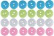 Party Deco Guziki plastikowe samoprzylepne pastel 66szt 2