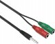 Kabel USB Vega KABEL JACK DO 2X JACK ADAPTER 3,5 CALA AUX SŁUCHAWKI MIKROFON> 1