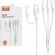 Kabel USB Somostel USB-A - USB-C + microUSB + Lightning 1.2 m Biały (33715) 1
