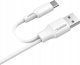 Kabel USB Somostel USB-A - USB-C + microUSB + Lightning 1.2 m Biały (33715) 2