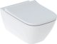 Miska WC Geberit Geberit Smyle Square Zestaw wiszącej miski WC, lejowa, B35.5cm, H37.5cm, T54cm, ukryte mocowania, Rimfree, z deską sedesową, mocowanie od góry, z wypinanymi zawiasami, zachodząca pokrywa deski sedesowej, Duroplast [6] 1