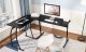 Biurko ModernHome Biurko narożne gamingowe biurowe LOFT szkolny stół czarny 7