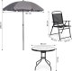 ModernHome Komplet mebli ogrodowych stolik 4 krzesła parasol 9