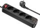 Listwa zasilająca Hoco HOCO listwa zasilająca 4 gniazda + 2 x USB A + Typ C PD QC3.0 3A 20W NS1 1,8 m czarna 2