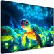 Feeby Obraz na płótnie, Kosmiczny żółw neon (Rozmiar 120x80) 1