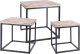 Home Styling Collection Komplet 3 drewnianych stolików kawowych, metalowy stelaż 2