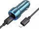 Ładowarka Hoco ładowarka samochodowa 2 x Typ C + kabel Typ C do Lightning PD QC3.0 3A 40W Z48 niebieska 3