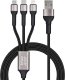 Kabel USB Blue Star USB-A - USB-C + micro-B + Lightning 1.2 m Czarny 1
