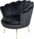 SIGNAL MEBLE Fotel glamour CAMELLIA 1 VELVET czarny/złoty stelaż 1