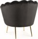 SIGNAL MEBLE Fotel glamour CAMELLIA 1 VELVET czarny/złoty stelaż 3