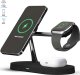 Alogy Ładowarka indukcyjna Qi Mag Safe 15W do iPhone Apple Watch AirPods bezprzewodowa 5w1 Stacja dokująca Czarna 3