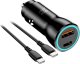 Ładowarka Blue Star BLUE STAR ładowarka samochodowa 3A 30W Typ C + USB A + kabel Typ C do Typ C PD QC3.0 AFC PPS czarna 1