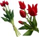 Saska Garden BUKIET 5 OTWARTYCH TULIPANÓW CZERWONYCH 40CM JAK ŻYWYCH DEKORACJA WIOSENNA 1