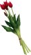 Saska Garden BUKIET 5 OTWARTYCH TULIPANÓW CZERWONYCH 40CM JAK ŻYWYCH DEKORACJA WIOSENNA 3