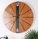 Home Styling Collection Zegar ścienny z minimalistyczną tarczą imitującą drewno, MDF, Ø 60 cm 1