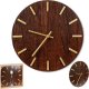 Home Styling Collection Zegar ścienny z minimalistyczną tarczą imitującą drewno, MDF, Ø 40 cm 6