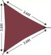 ProGarden ŻAGIEL PRZECIWSŁONECZNY OGRODOWY TRÓJKĄT 3,6X3,6X3,6M BORDOWY 4
