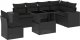 vidaXL 7-cz. zestaw wypoczynkowy do ogrodu, z poduszkami, czarny 2