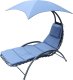 Saska Garden LEŻAK FOTEL Z PARASOLEM BERGAMO 200x125x180CM GRANAT 1