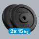 Rebel Zestaw obciążeń żeliwnych 2x15kg, otwór 31mm, talerz klasyczny, REBEL ACTIVE 6